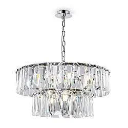 Lampadario Contemporaneo Puntes Metallo Cromo 12 Luci Diffusori