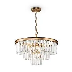 Lampadario Contemporaneo Revero Metallo Ottone 7 Luci Diffusori Vetro