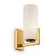 Applique Contermporanea Fortano 1 Luce Metallo Ottone Diffusore Vetro Bianco