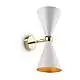 Applique Contemporanea Vesper Struttura E Diffusori In Metallo Bianco Oro 2 Luci