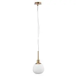 Sospensione Contemporanea Erich Metallo Oro Rosa 1 Luce E Diffusore Bianco