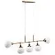 Lampadario Sospensione Erich Metallo Oro Rosa 5 Luci E Diffusori Bianchi