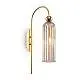Applique Contemporanea Antic Metallo Oro 1 Luci Diffusore In Vetro Colore Cognac