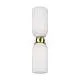 Applique Contemporanea Antic Metallo Oro 2 Luci Diffusore In Vetro