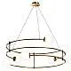 Lampadario Minimal Balance In Metallo Oro 6 Luci E Diffusori Sferici Bianchi