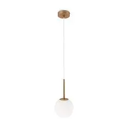 Lampadario Minimal Basic Form Piccolo In Metallo Oro 1 Luce E Diffusore Bianco