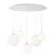 Lampadario Minimal Basic Form In Metallo Bianco 5 Luci Con Diffusori In Vetro
