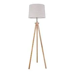 Piantana Contemporanea Calvin Metallo Marrone 1 Luce Con Diffusore In Tessuto