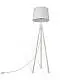 Piantana Contemporanea Calvin Metallo Bianco 1 Luce Con Diffusore In Tessuto