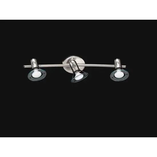 Faretto Cromo Spazzolato Diffusori Orientabili 3 Luci Disco 4853CR | Perenz