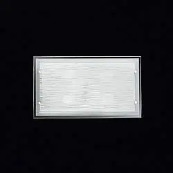 Plafoniera In Vetro Satinato Rettangolare Moderna Frame Bianco 4 Luci E27