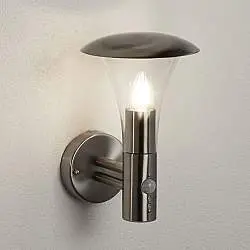 Applique Contemporanea Filo Acciaio Cromo 1 Luce E27