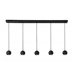 Lampadario Contemporaneo Eindhoven Acciaio Nero 5 Luci Gu10
