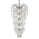 Lampadario Classico Cascata Acciaio Cromo Cristallo 13 Luci E14