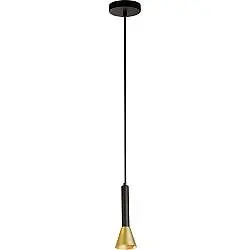 Sospensione Moderna Signal Acciaio Nero Oro 1 Luce Gu10
