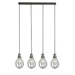 Lampadario Contemporaneo Balloon Acciaio Argento 4 Luci E27
