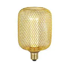 Lampadina Contemporanea Rete Metallica Acciaio Oro E27 3,5W 1800K