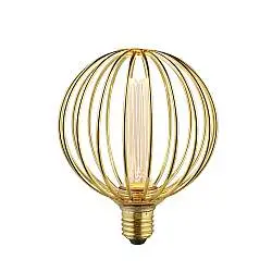 Lampadina Contemporanea Globo Acciaio Oro Vetro 1 Luce E27 3,5W 1800K