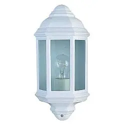 Applique Vintage-Decò Maine Alluminio Bianco Vetro 1 Luce E27