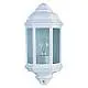 Applique Vintage-Decò Maine Alluminio Bianco Vetro 1 Luce E27
