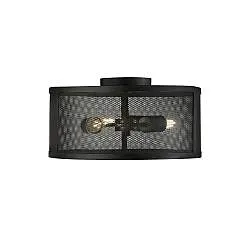 Applique Industrial-Nordico Rete Acciaio Nero 3 Luci E27