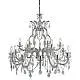 Lampadario Classico Marie Therese Acciaio Cromo Acrilico Trasparente 18 Luci E14