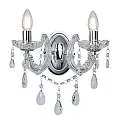 Applique Classica Marie Therese Acciaio Cromo Acrilico Trasparente 2 Luci E14 | SearchLight
