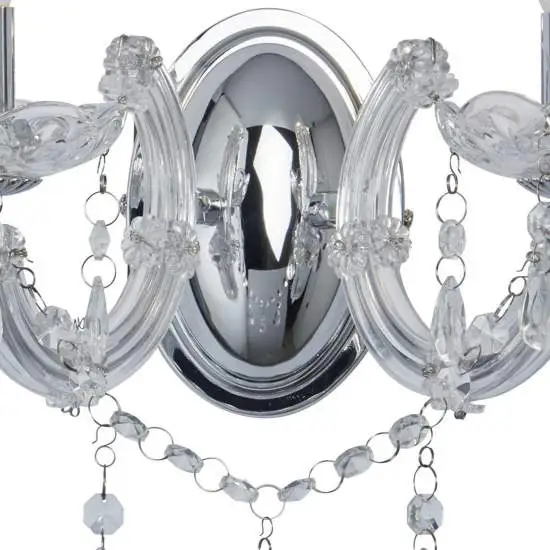 Applique Classica Marie Therese Acciaio Cromo Acrilico Trasparente 2 Luci E14 | SearchLight