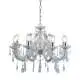 Lampadario Classico Marie Therese Acciaio Cromo Acrilico Trasparente 8 Luci E14