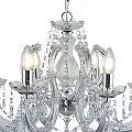 Lampadario Classico Marie Therese Acciaio Cromo Acrilico Trasparente 8 Luci E14 | SearchLight
