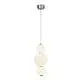 Lampadario Contemporaneo Palla Neve Acciaio Cromo Vetro Bianco Led 18,97W 3000K
