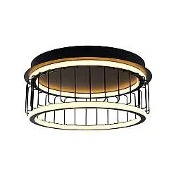 Plafoniera Contemporanea Circolo Alluminio Bianco Silicone Nero Led 40W 3000K