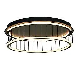 Plafoniera Contemporanea Circolo Alluminio Bianco Silicone Nero Led 46W 3000K