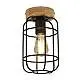 Plafoniera Industrial-Nordico Visione Acciaio Nero Marrone 1 Luce E27