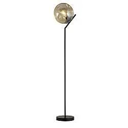 Piantana Contemporaneo Punch Acciaio Nero Vetro 1 Luce E27