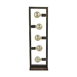 Piantana Contemporaneo Oblungo Acciaio Marrone 5 Luci E27