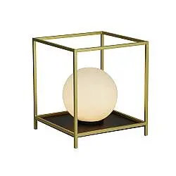 Abatjour Contemporaneo Bloccare Acciaio Nero Vetro Oro 1 Luce G9