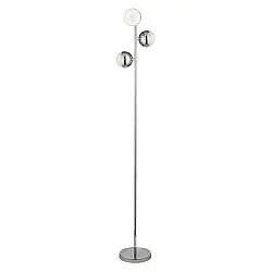 Piantana Contemporaneo Marmi Acciaio Cromo Vetro Trasparente Led 16,49W 4000K