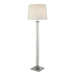 Piantana Contemporaneo Pedestal Acciaio Argento Vetro Bianco 1 Luce E27