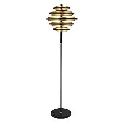 Piantana Contemporaneo Alveare Acciaio Nero Alluminio Ottone Led 34W 2700K