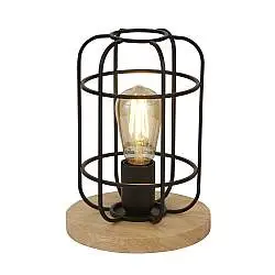 Abatjour Rustico-Country Visione Acciaio Nero Marrone 1 Luce E27