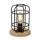 Abatjour Rustico-Country Visione Acciaio Nero Marrone 1 Luce E27