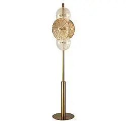 Piantana Contemporaneo Wagon Wheel Acciaio Adjustable Vetro 6 Luci G9