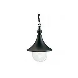 Lampada A Sospensione Da Esterno Lampara Alluminio E Termoplastica Nero 1 Luce E27