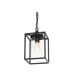 Lampada A Sospensione Da Esterno Contemporanea Domus Alluminio E Termoplastica Nero 1 Luce E27