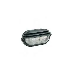 Applique Con Gabbia Piccola Palpebra Ovale Alluminio E Vetro Nero 1 Luce E27