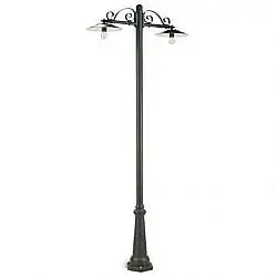 Palo Da Esterno Contemporaneo Antique Alluminio E Porcellana Grigio 2 Luci E27
