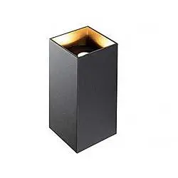 Applique Da Esterno Moderna Tower Alluminio E Vetro Nero E Oro Led 6,6W 3000K