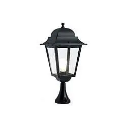 Paletto Da Cancello Contemporaneo Mito Alluminio E Vetro Nero 1 Luce E27