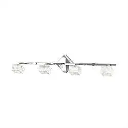 Applique Contemporanea Metropolitan Metallo Cromo Vetro Trasparente 4 Luci G9
